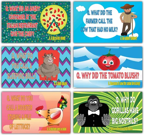 Miniatura 7 de Creanoso Divertidas y divertidas tarjetas de chistes (30 tarjetas x 4 juegos) – Fiambrera escolar Tarjetas de notas para niños – Gran regalo