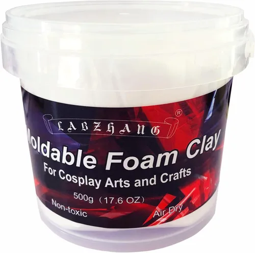 Arcilla de espuma para cosplay de 17.64 oz, espuma ligera para esculpir, arcilla seca al aire para cosplay y disfraces, arcilla de espuma moldeable