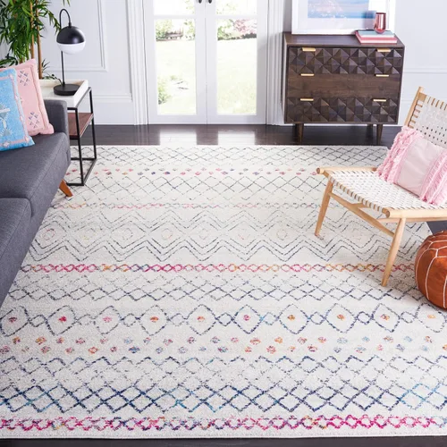 Miniatura 20 de SAFAVIEH Madison Collection - Alfombra decorativa de 2 x 3 pies, color marfil y carbón, diseño marroquí bohemio envejecido, no desprende pelusa