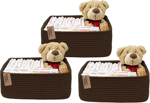 Miniatura 19 de COMFY-HOMI Cestas de almacenamiento de 11.5 x 7.5 x 4.7 pulgadas para organizar, cesta tejida de cuerda de algodón, caja de almacenamiento