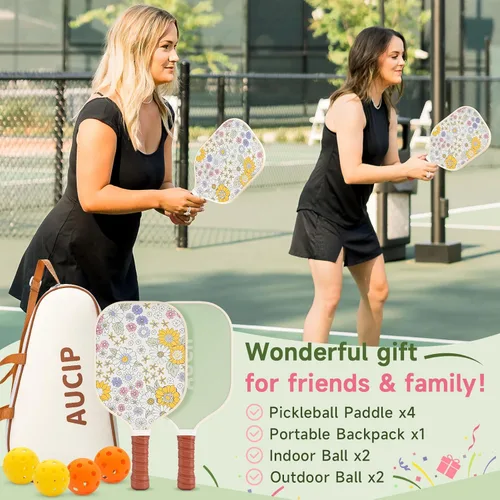 Miniatura 6 de Palas de Pickleball, juego de 2 palas de pickleball aprobadas por USAPA, lindas palas de pickleball de núcleo de nido de abeja de polipropileno