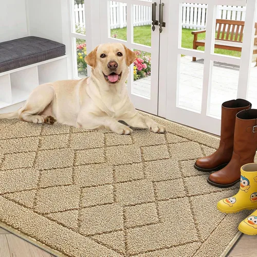 Miniatura 17 de REFETONE Tapete para interiores, tapete para puerta trasera o delantera de 20 x 32 pulgadas, felpudo, parte trasera de goma, antideslizante