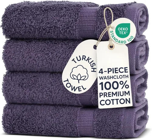 Miniatura 134 de Chakir Turkish Linens - Toallas turcas de 100% algodón, suaves y absorbentes (4 paños, color gris)