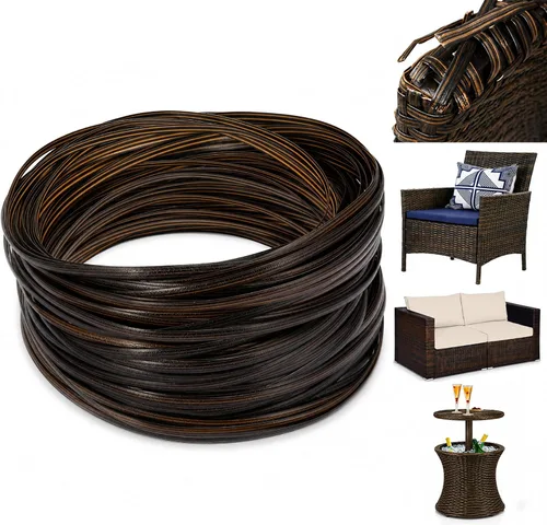 Kit de reparación de mimbre, material sintético de ratán en relieve, suministros de material de vinilo plástico impermeable para muebles de jardín y