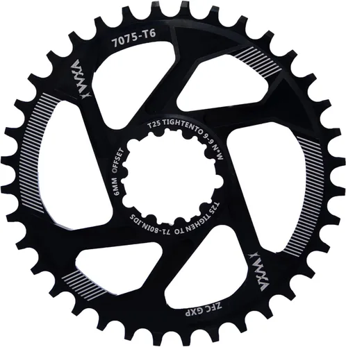 Miniatura 7 de YBEKI Plato estrecho ancho 30T-38T – CNC 7075-T6 aluminio MTB para SRAM GXP/XX1/X01 (desplazamiento de 0.118 in/0.236 in) Diseño de diente