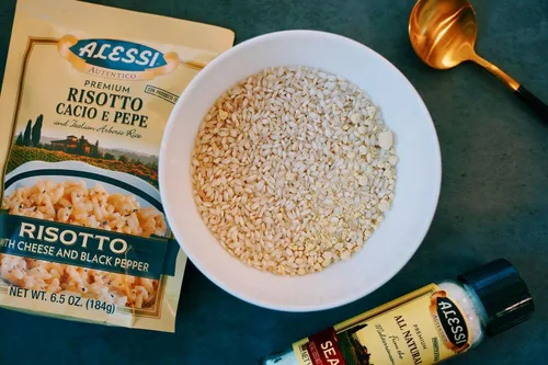 Miniatura 5 de Alessi Autentico, Risotto sazonado premium, arroz arborio italiano, fácil de preparar, cacio e pepe 6.5 onzas (queso y pimienta, paquete de 6)