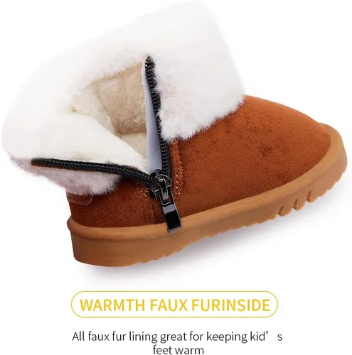 Miniatura 2 de BMCiTYBM Botas de nieve para niñas y niños, zapatos de bebé cálidos con forro de piel de invierno (bebébebéniño pequeño)