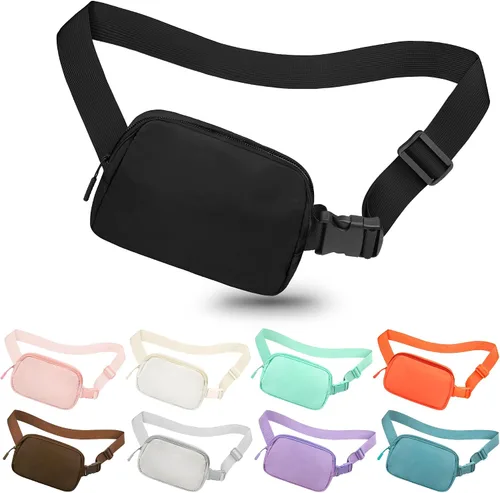 Miniatura 67 de Riñonera cruzada para mujeres y hombres, bolsa para cinturón para senderismo con correa ajustable, riñonera para correr, entrenamiento, deportes