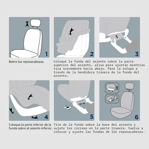 Miniatura 6 de Pic Auto Fundas de asiento de automóvil de respaldo alto,cuero sintético, compatible con bolsa de aire, ajuste universal, Negro
