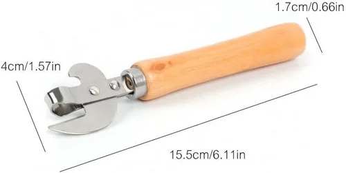 Miniatura 2 de Utensilios de cocina de acero inoxidable Tapa multifuncional Remov-e corte lateral manual abrelatas con mango de madera