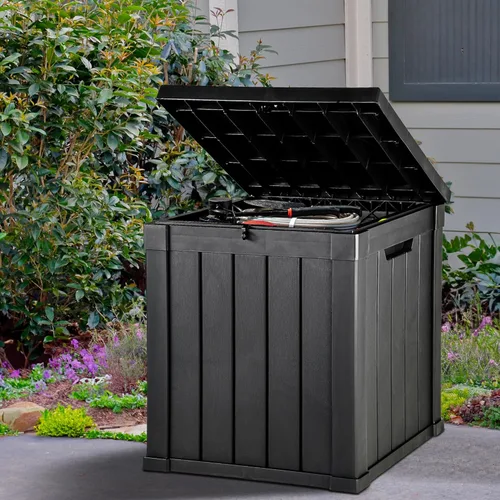 Miniatura 4 de YITAHOME Caja de almacenamiento para la terraza, de 51 galones, contenedor de almacenamiento para exteriores resistente a la intemperie para cojines