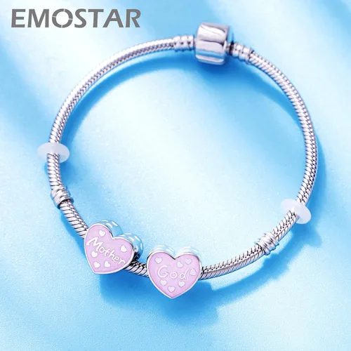 Miniatura 3 de EMOSTAR Dijes temáticos para el día de la madre, plata de ley, madre, padre, hija, hijo, nana, esposa, marido, madrina, corona de mamá, cuentas