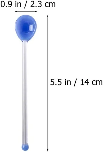 Miniatura 6 de FOMIYES Cuchara de cristal, 6 cucharas de café, varilla de agitación, cuchara mezcladora de azúcar, cucharadita de helado para café, helado, postre