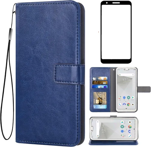 Asuwish Funda tipo cartera compatible con Google Pixel 3a XL, protector de pantalla de vidrio templado y funda de piel con tapa para tarjetero,