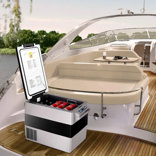 Miniatura 7 de Goplus Refrigerador/congelador portátil de 44 cuartos de galón de capacidad, mini compresor eléctrico para automóvil, oficina, picnic al aire libre