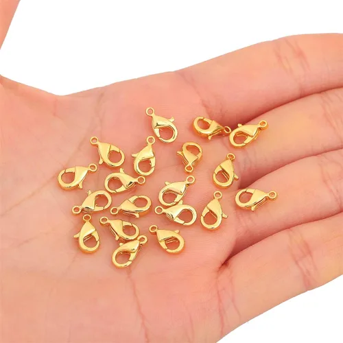Miniatura 3 de BEADIA Cierres de langosta chapados en oro de 18 quilates que no se deslustran de 0.394 in, 20 piezas para hallazgos de fabricación de joyas Cierres