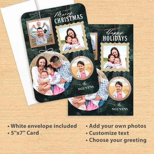 Miniatura 3 de Let's Make Memories Tarjetas de Navidad Personalizadas con Fotos con Sobres - Calidad Premium - 5x7-2025 Tarjetas Navideñas y Sobres Blancos