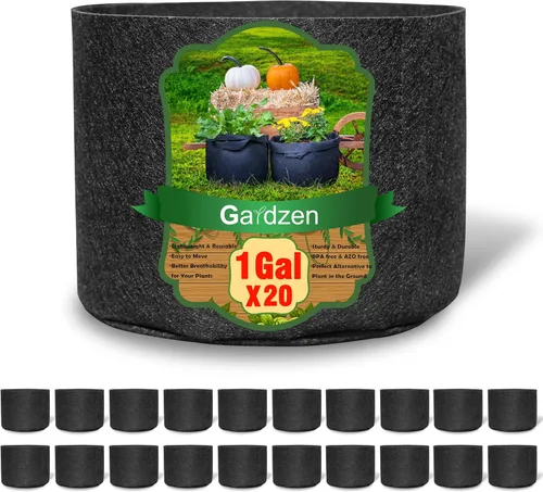 Gardzen - 20 bolsas de cultivo con asas de 1 a 10 galones de tela 20-pack