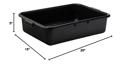 Miniatura 2 de Carlisle FoodService Products 4401003 Comfort Curve Bus/Utility Box, 20 pulgadas de largo x 15 pulgadas de ancho x 5 pulgadas de alto, negro