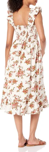 Miniatura 2 de The Drop - Kimi - Vestido fruncido por debajo de la rodilla con volantes en los hombros para mujer