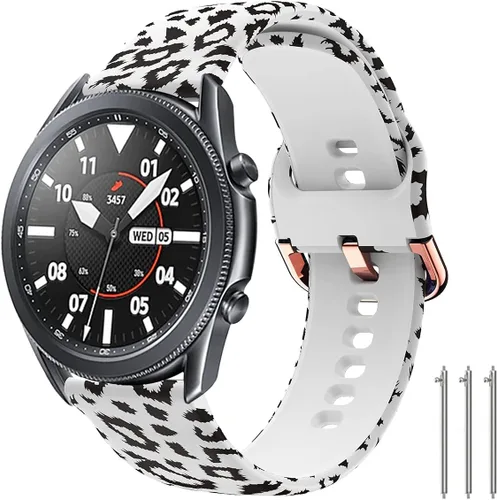 Correa de reloj floral de 0.866 pulgadas compatible con Samsung Galaxy Watch 3 de 1.772 pulgadas/Gear S3 Frontier/Classic, correa de silicona de