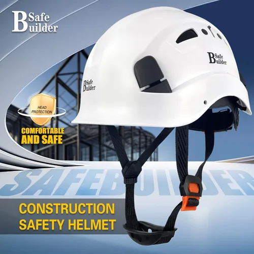 Miniatura 2 de SAFEBUILDER Casco de seguridad industrial con visera Casco duro ABS con visera Ventilación ajustable Casco de construcción Protección para la cabeza