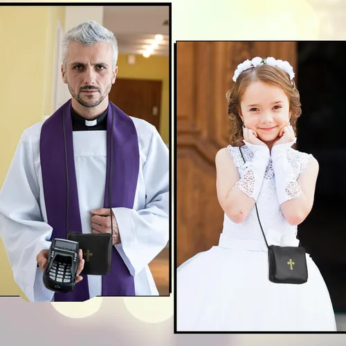 Miniatura 6 de Funda de cuero para Pyx, estuche de Pyx católico con correa para comunión, sacerdotes anfitriones, diáconos, regalos
