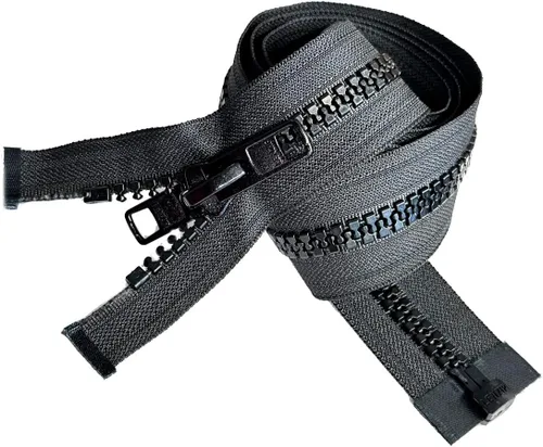 Bimini Top #10 Black Marine - Cremallera Lenzip de doble tirón – Moldeado reversible con 2 cabezas que separan – Elige tu talla – 1 cremallera por