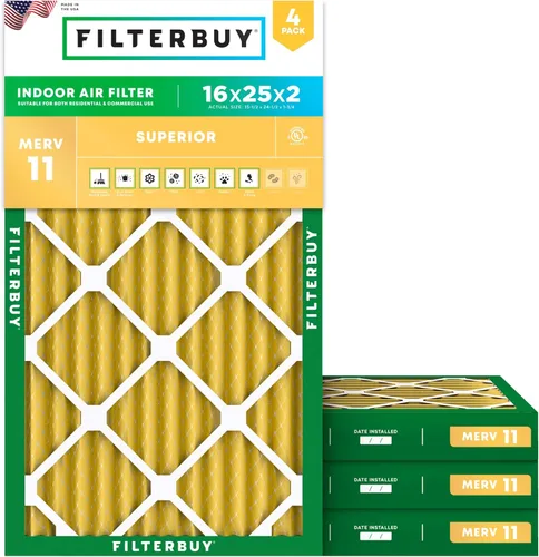 Miniatura 35 de Filterbuy Filtro de aire 18 x 20 x 1 pulgadas MERV 11 Defensa Superior contra Mascotas y Alergias (paquete de 4), Filtros de Reemplazo