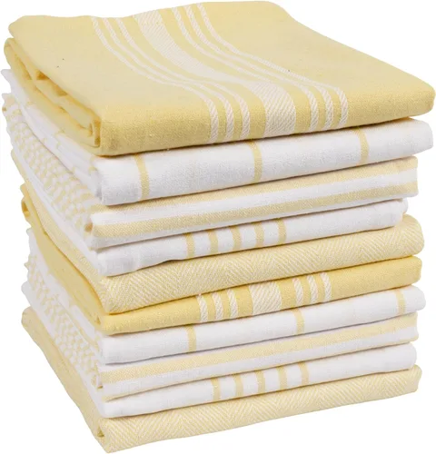 Miniatura 12 de KAF Home Soho - Juego de 10 toallas de cocina Toallas de té de 18 x 28 pulgadas Juego mixto suave y absorbente de toallas planas (beige)