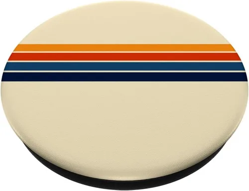 Miniatura 2 de PopSockets Grip y soporte para teléfonos y tabletas multicolor con diseño de rayas retro, Negro