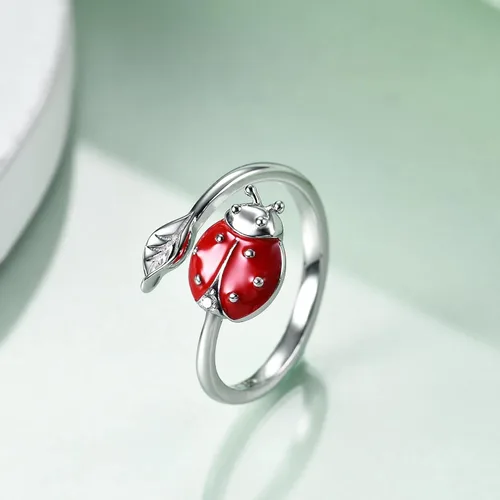 Miniatura 2 de WINNICACA Anillos de plata de ley 925 para mujer, abeja, colibrí, mariposa, mariquita, libélula y búho, anillos abiertos para cumpleaños