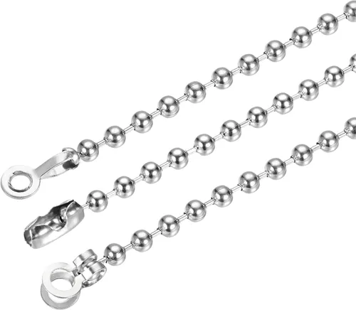 Miniatura 6 de uxcell Conector de cadena de bolas, conexiones de acero inoxidable de enlace de crimpado de lazo de tracción