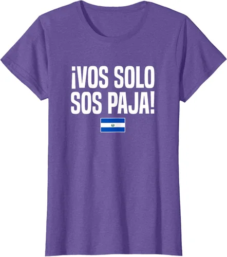Miniatura 24 de Camiseta Vos Solo Sos Paja Salvadoran Slang Bandera de El Salvador, Negro
