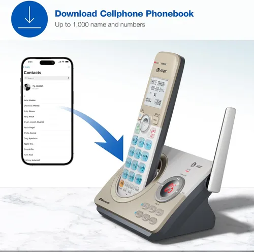 Miniatura 8 de AT&T DECT 6.0 Teléfono inalámbrico, 4 auriculares, bloqueador de llamadas inteligente, conexión Bluetooth a celda, contestador automático, pantalla