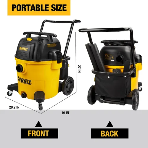 Miniatura 3 de DEWALT DXV14P Aspiradora para tienda en húmedo y seco de 14 galones, aspiradora en húmedo y seco de 6 HP con 110 CFM de potente succión, amarilla