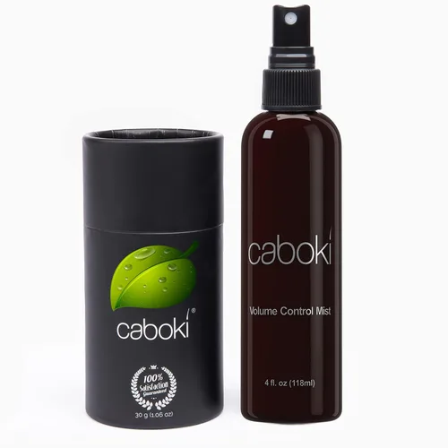 Caboki Kit de iniciación de fibra capilar – 1.06 oz de polvo natural para el cabello a base de plantas para hombres y mujeres – Spray de volumen de