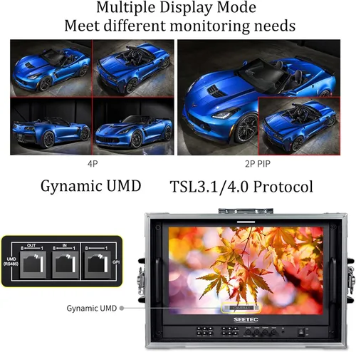 Miniatura 3 de ATEM156S-CO Monitor de transmisión multicámara de 15.6 pulgadas, monitoreo multivista en tiempo real 4X3G-SDI NI/Out HDMI Full HD 1920x1080