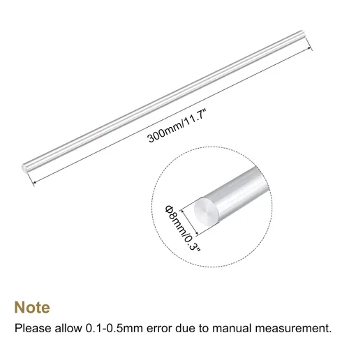 Miniatura 2 de MECCANIXITY Varilla redonda de aluminio macizo de 0.315 in de diámetro y 11.811 in de longitud, para manualidades, paquete de 1