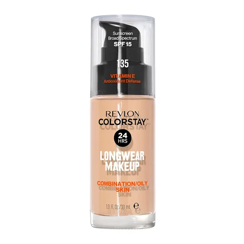 Base líquida de Revlon ColorStay Kit de maquillaje facial para Halloween, piel mixta y grasa, SPF 15, cobertura media-completa con acabado mate, 135