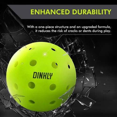 Miniatura 3 de Bolas de Pickleball Dinkly, Bolas de Pickleball para Exteriores Aprobadas por USAPA, Bola de Pickleball con Mayor Durabilidad con Diseño