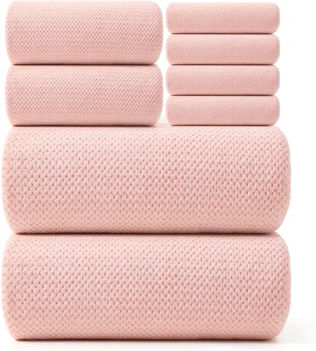 Miniatura 24 de REDKISS Juego de toallas de baño de 6 piezas, 2 paños de baño, 2 toallas de mano, 2 toallas de baño, forro polar coral ultra fibra, súper