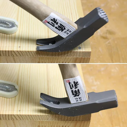 Miniatura 5 de KAKURI Martillo pequeño fresado de 8.5 onzas, martillo de garra japonés para carpintería y manualidades, acero al carbono japonés resistente, cabeza