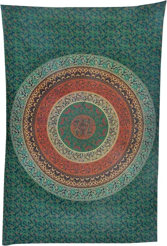 Tapiz hippy Marubhumi, estilo bohemio Mandala, decoración india para el dormitorio, tapiz psicodélico, tapiz para colgar en la pared, tapiz