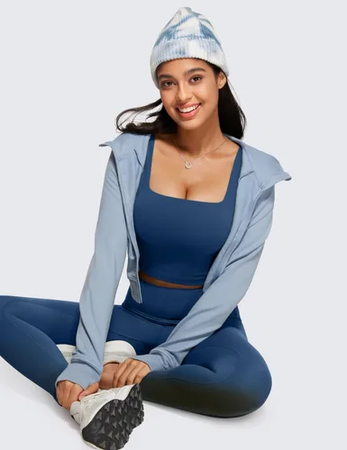 Miniatura 3 de CRZ YOGA Butterluxe - Brasier deportivo de cuello cuadrado para mujer, camiseta corta sin mangas acolchada con estante integrado para yoga