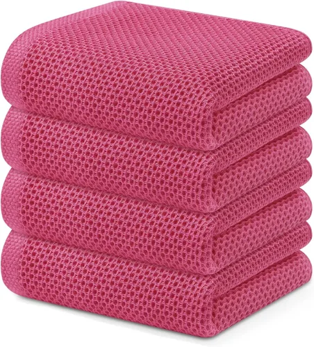 Miniatura 180 de Kitinjoy - Paños de cocina de 100 % algodón, tela de tejido gofrado, paño de limpieza ultrasuave, absorbente y de secado rápido. Gris Oscuro