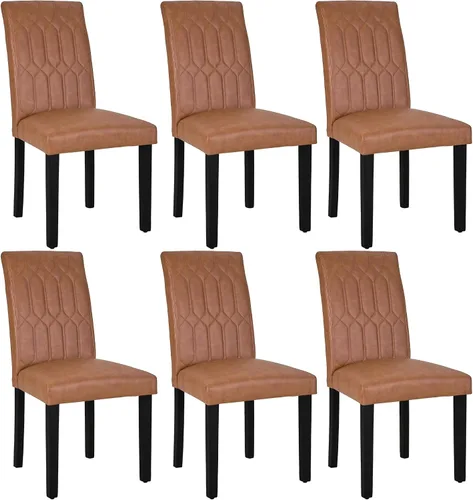 Miniatura 9 de VECELO Juego de 2 sillas de comedor tapizadas Parsons con asiento cómodo, patas de madera maciza con almohadillas de goma, para sala de estar
