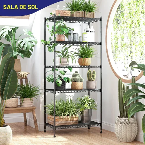 Miniatura 6 de Romorgniz Estantería de 5 niveles de 1010 libras, estantes de alambre ajustables, estantería de metal, estante de almacenamiento para cocina