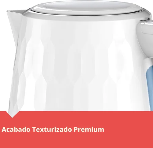 Miniatura 4 de BLACK+DECKER Hervidor eléctrico inalámbrico de 1.7L, KE1560W, textura premium, ventana de agua, hervir rápido, apagado automático, blanco