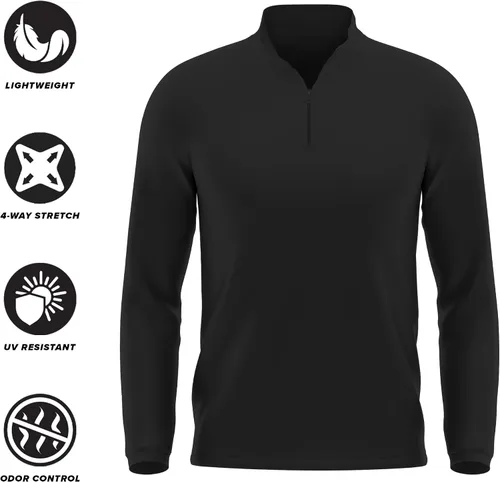 Miniatura 4 de Campus Lab Sudadera deportiva oficial de la NCAA Collegiate para hombre, con cremallera de un cuarto, logotipo en el pecho izquierdo, colección negra